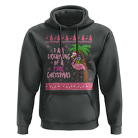 I Am Dreaming Of A Pink Christmas Hoodie Family Trip Santa Flamingo Palm Tree Ugly Xmas - Wonder Print Shop