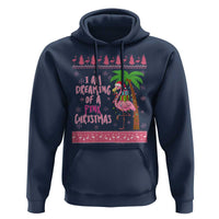 I Am Dreaming Of A Pink Christmas Hoodie Family Trip Santa Flamingo Palm Tree Ugly Xmas - Wonder Print Shop