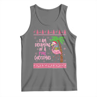 I Am Dreaming Of A Pink Christmas Tank Top Family Trip Santa Flamingo Palm Tree Ugly Xmas - Wonder Print Shop