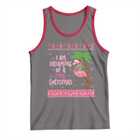 I Am Dreaming Of A Pink Christmas Tank Top Family Trip Santa Flamingo Palm Tree Ugly Xmas - Wonder Print Shop