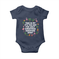Too Hot For Ugly Christmas Sweaters Baby Onesie Funny Xmas Family Flamingo - Wonder Print Shop