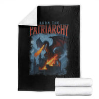 Vintage 90s Feminism Dragon Throw Blanket Burn the Patriarchy - Wonder Print Shop