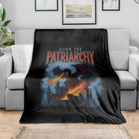 Vintage 90s Feminism Dragon Throw Blanket Burn the Patriarchy - Wonder Print Shop