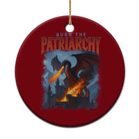 Vintage 90s Feminism Dragon Ceramic Ornament Burn the Patriarchy - Wonder Print Shop