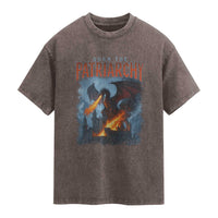 Vintage 90s Feminism Dragon Washed Cotton T-Shirt Burn the Patriarchy