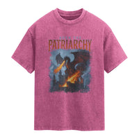 Vintage 90s Feminism Dragon Washed Cotton T-Shirt Burn the Patriarchy