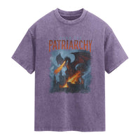 Vintage 90s Feminism Dragon Washed Cotton T-Shirt Burn the Patriarchy