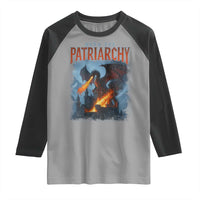 Vintage 90s Feminism Dragon Raglan Shirt Burn the Patriarchy - Wonder Print Shop