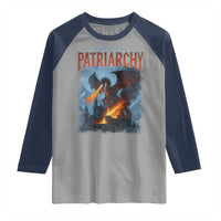 Vintage 90s Feminism Dragon Raglan Shirt Burn the Patriarchy - Wonder Print Shop