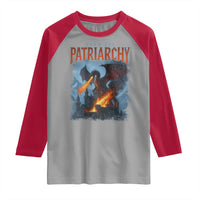 Vintage 90s Feminism Dragon Raglan Shirt Burn the Patriarchy - Wonder Print Shop