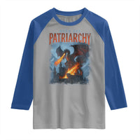 Vintage 90s Feminism Dragon Raglan Shirt Burn the Patriarchy - Wonder Print Shop