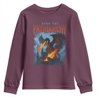 Vintage 90s Feminism Dragon Youth Sweatshirt Burn the Patriarchy - Wonder Print Shop