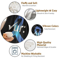 Colon Cancer Awareness Throw Blanket Blue Ribbon Colonoscopy Colorectal