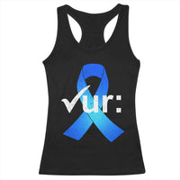Colon Cancer Awareness Racerback Tank Top Blue Ribbon Colonoscopy Colorectal