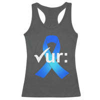 Colon Cancer Awareness Racerback Tank Top Blue Ribbon Colonoscopy Colorectal