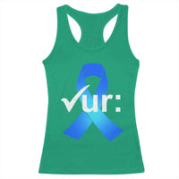 Colon Cancer Awareness Racerback Tank Top Blue Ribbon Colonoscopy Colorectal