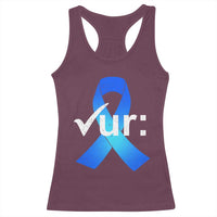 Colon Cancer Awareness Racerback Tank Top Blue Ribbon Colonoscopy Colorectal
