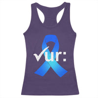 Colon Cancer Awareness Racerback Tank Top Blue Ribbon Colonoscopy Colorectal