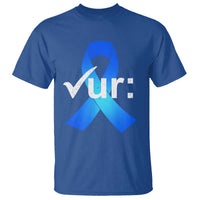 Colon Cancer Awareness T Shirt Blue Ribbon Colonoscopy Colorectal