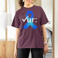 Colon Cancer Awareness T Shirt For Women Blue Ribbon Colonoscopy Colorectal