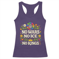 No Wars No ICE No Kings Racerback Tank Top Floral Resist Anti War Protest