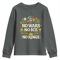 No Wars No ICE No Kings Youth Sweatshirt Floral Resist Anti War Protest