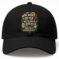 No Wars No ICE No Kings Baseball Cap Floral Resist No Kings In America Protest