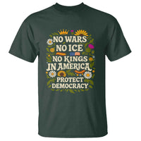 No Wars No ICE No Kings T Shirt Floral Resist No Kings In America Protest
