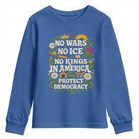 No Wars No ICE No Kings Youth Sweatshirt Floral Resist No Kings In America Protest