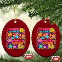 No Kings In America Protest Democraty Ceramic Ornament Floral Resist