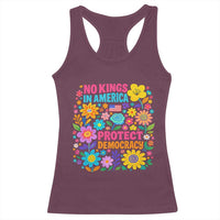 No Kings In America Protest Democraty Racerback Tank Top Floral Resist