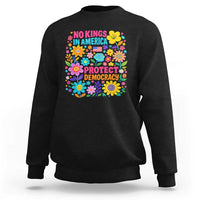 No Kings In America Protest Democraty Sweatshirt Floral Resist