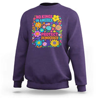 No Kings In America Protest Democraty Sweatshirt Floral Resist
