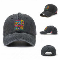 No Kings In America Protest Democraty Washed Cotton Baseball Cap Floral Resist