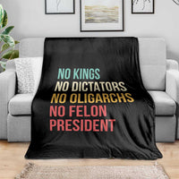 No Kings Throw Blanket Retro Resistance