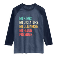 No Kings Raglan Shirt Retro Resistance