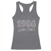 40th Birthday Racerback Tank Top Floral 1986 40 Year Old Birthday Gifts For Women