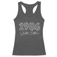 40th Birthday Racerback Tank Top Floral 1986 40 Year Old Birthday Gifts For Women