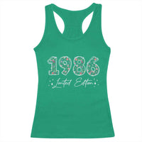 40th Birthday Racerback Tank Top Floral 1986 40 Year Old Birthday Gifts For Women
