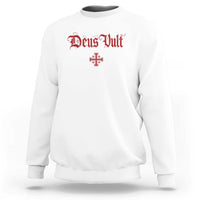 Catholic Knights Templar Cross Sweatshirt Crusader Deus Vult