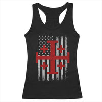 Catholic Crusader Cross Racerback Tank Top Knight Templar Patriotic American Flag
