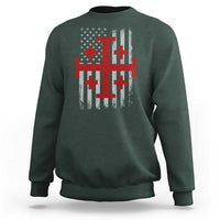 Catholic Crusader Cross Sweatshirt Knight Templar Patriotic American Flag