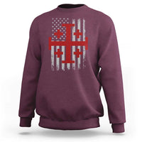 Catholic Crusader Cross Sweatshirt Knight Templar Patriotic American Flag
