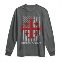 Catholic Knight Templar Crusader Cross Long Sleeve Shirt Knight Templar Patriotic American Flag