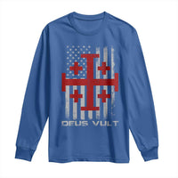 Catholic Knight Templar Crusader Cross Long Sleeve Shirt Knight Templar Patriotic American Flag