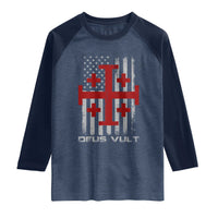 Catholic Knight Templar Crusader Cross Raglan Shirt Knight Templar Patriotic American Flag