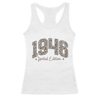 1946 Retro Birthday Racerback Tank Top 80 Year Old Leopard 80th Birthday Gifts For Women