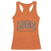 1966 Retro Birthday Racerback Tank Top 60 Year Old Leopard 60th Birthday Gifts For Women