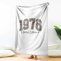 1976 Retro Birthday Throw Blanket 50 Year Old Leopard 50th Birthday Gifts For Women