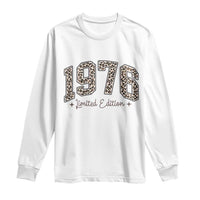 1976 Retro Birthday Long Sleeve Shirt 50 Year Old Leopard 50th Birthday Gifts For Women
